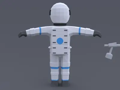 Low Poly Cartoon Astronaut Low-poly 3D model