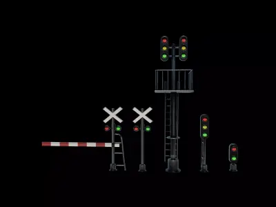 railway signals 3D model