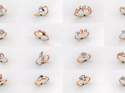 70 Ultra light wt minimalist Plain Gold Ring 3dm stl renders 3D Model Pack