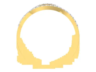 Light Weight Yellow Gold Diamond Ring  -EZ R-202 3D print model