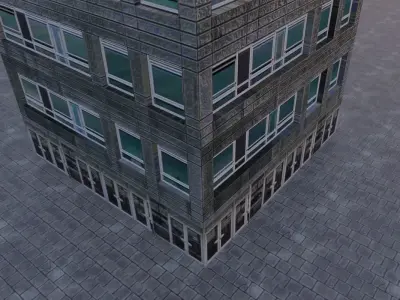 Low Poly City Building Low-poly 3D model