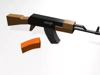 top top ak - rifle Low-poly 3D model