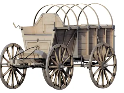 Light army field wagon 3D model