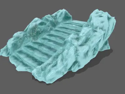 Stairs ice Low-poly 3D model