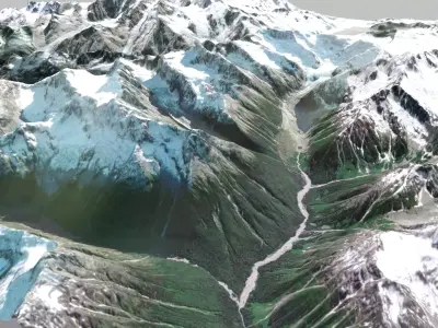 Mountain landcsape  Franklin Glacier Complex  3D model