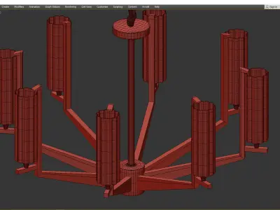 FASHION BRASS CHANDELIER 3 Low-poly 3D model