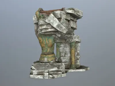 old temple  Low-poly 3D model get