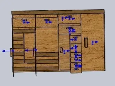 cupboart wooden cabinet with arrows 3D print model