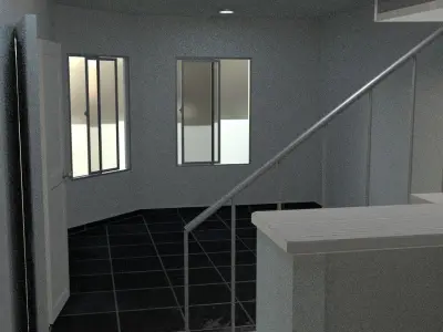 Latin twins house with internal spaces 3D model