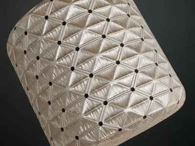 Beige Diamond Quilted Fabric Texture PBR Seamless Texture