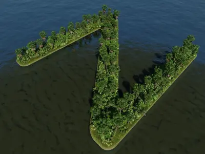 N Alphabet Island 3D model