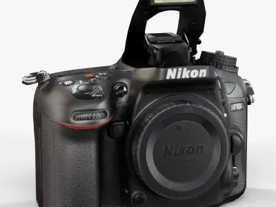 Nikon D7100 DSLR camera Low-poly 3D model