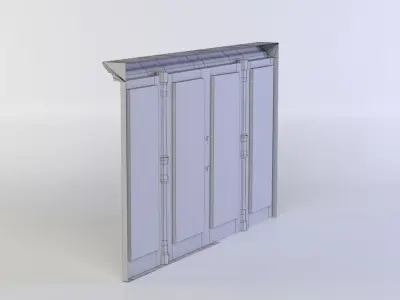 Door wooden wine cellar Low-poly 3D model