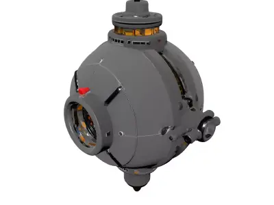 SciFi Spherical Drone Surveillance Module Low-poly 3D model