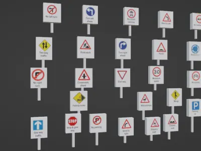 all traffic signs 3D model