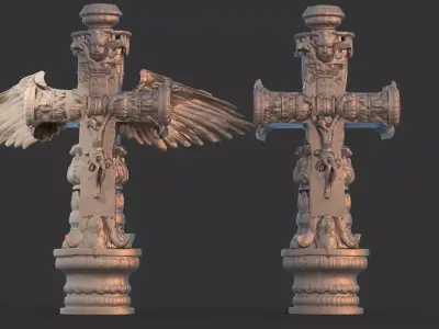 Celtic ornate cross 2 designs  3D model