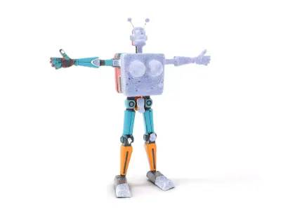 Retro Toy Robot model pack Low-poly 3D model