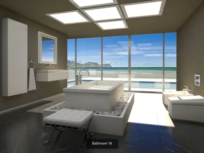 Bathrooms collection 3 different bathroom designs 3D Model Pack