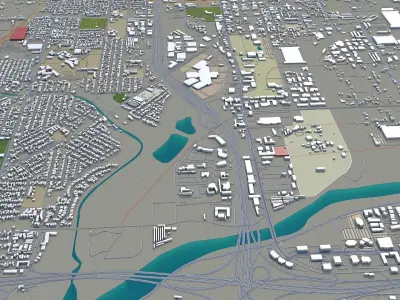 San Bernardino California USA Low-poly 3D model