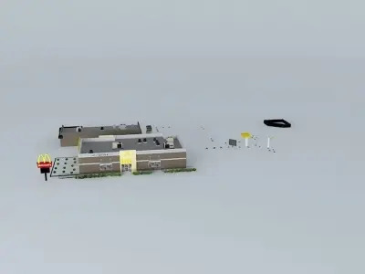 Restaurant lego building Free 3D model