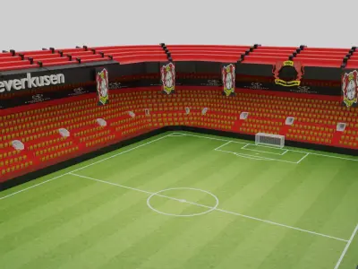 Bayer Leverkusen Football Stadium Low-poly 3D model