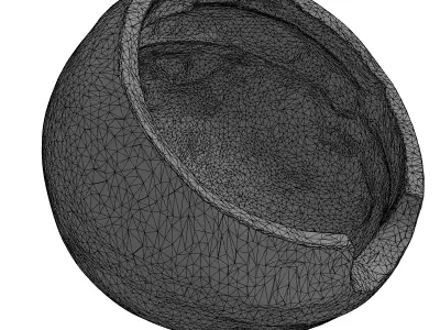 Ancient Terracotta Geometric Ritual Vessel Low-poly 3D model