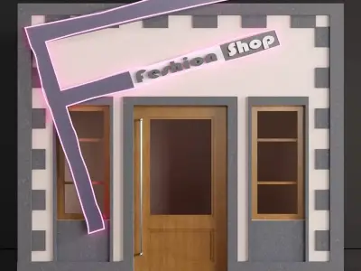 Children playhouse Fashion shop for kids Low-poly 3D model