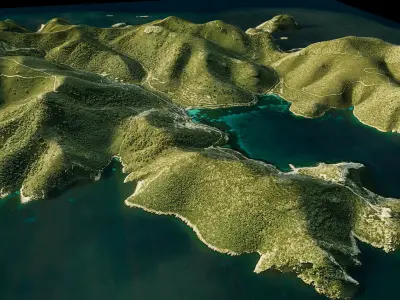 Cabrera Island 3d model terrain Low-poly 3D model