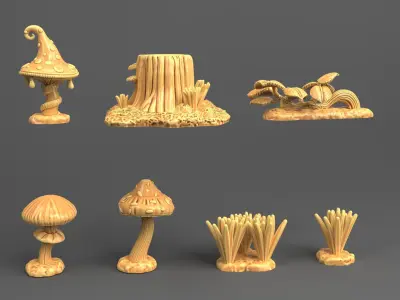Enchanted Forest 3D Model Set 3D print model