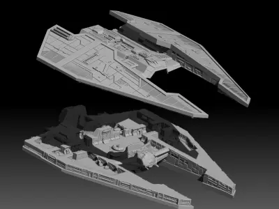 Old Dark Fury Interceptor with Interior 3D print model