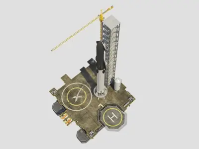 SpaceX Sea launch Rocket Deimos Complex 3D model