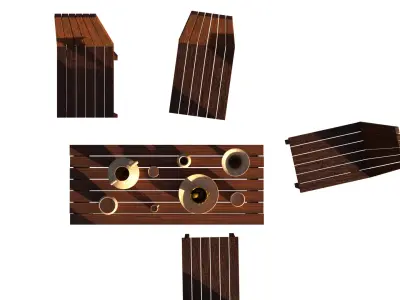 3D low poly wooden table Low-poly 3D model