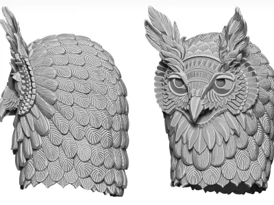  Owl Sculptural Bust 