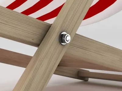 Beachchair beach chair with stripes 3D model