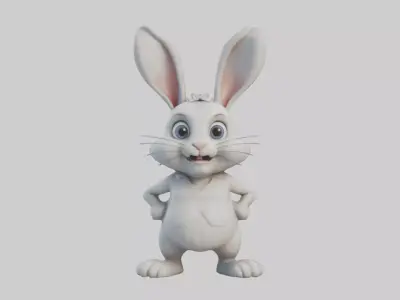 Cartoon Rabbit 3D model 12