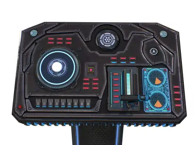 Sci-Fi Control Console Low-poly 3D model