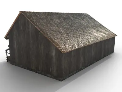 Old Shack 3DS max PBR  Low-poly 3D model