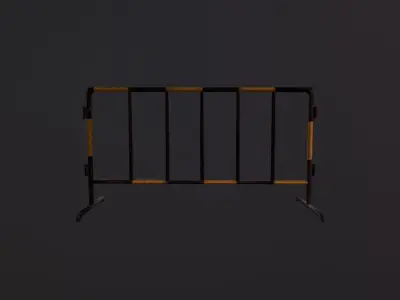 Road Block Barrier Low-poly 3D model
