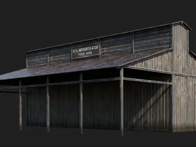 53-54-55-56 - Farm Buildings 4K PBR GameReady Low-poly 3D model