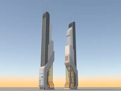 Futuristic Sci-Fi Skyscraper 06 3D model