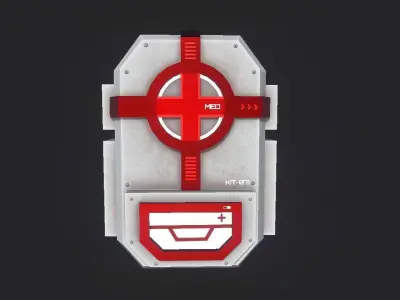 Sci-Fi Medic Kit Backpack - Character Design Low-poly 3D model