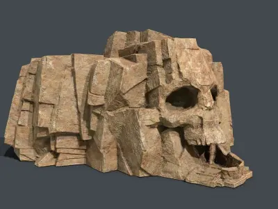 Skull Rock Low-poly 3D model 16