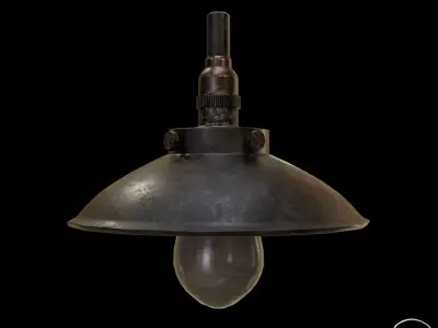 Industrial indoor Lamp Low-poly 3D model