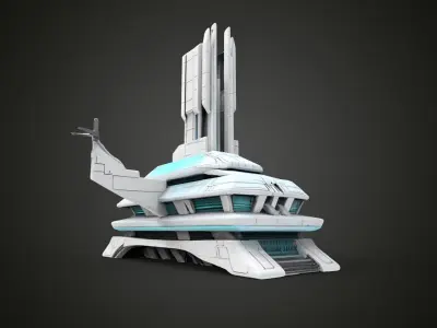 sci-fi military buildings  3D print model