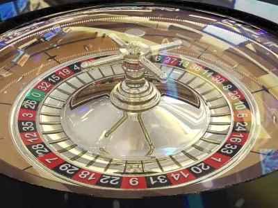 Roulette roule wheel on table 3D model