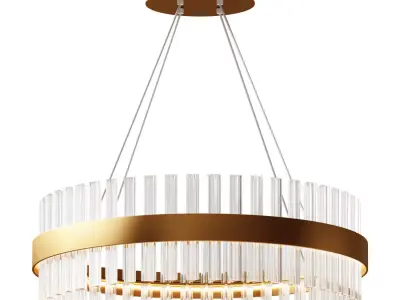 Suspended LED Chandelier Smart Halos Innovation Style Gold Color 3D model purchase