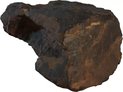 Wet Slate Rock Low-poly 3D model