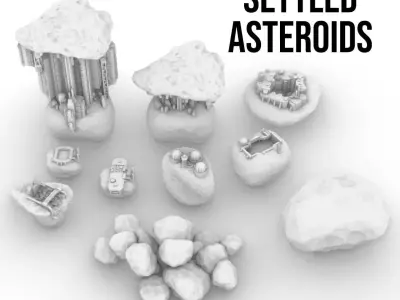 Wild and Settled Asteroids 3D print model