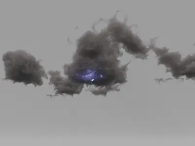 Cloud set with lightning Texture