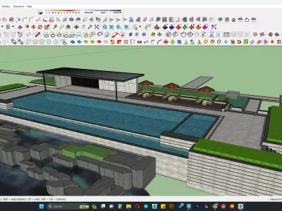 Pool area 3d model 3D model